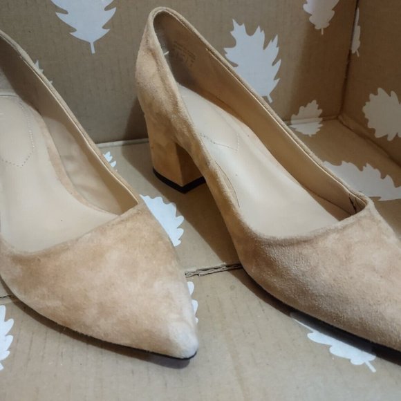 Aldo Sevilassa Classic Suede Block Heel 7.5 Pointed Toe Slip On ~ Hardly Worn - Picture 5 of 9